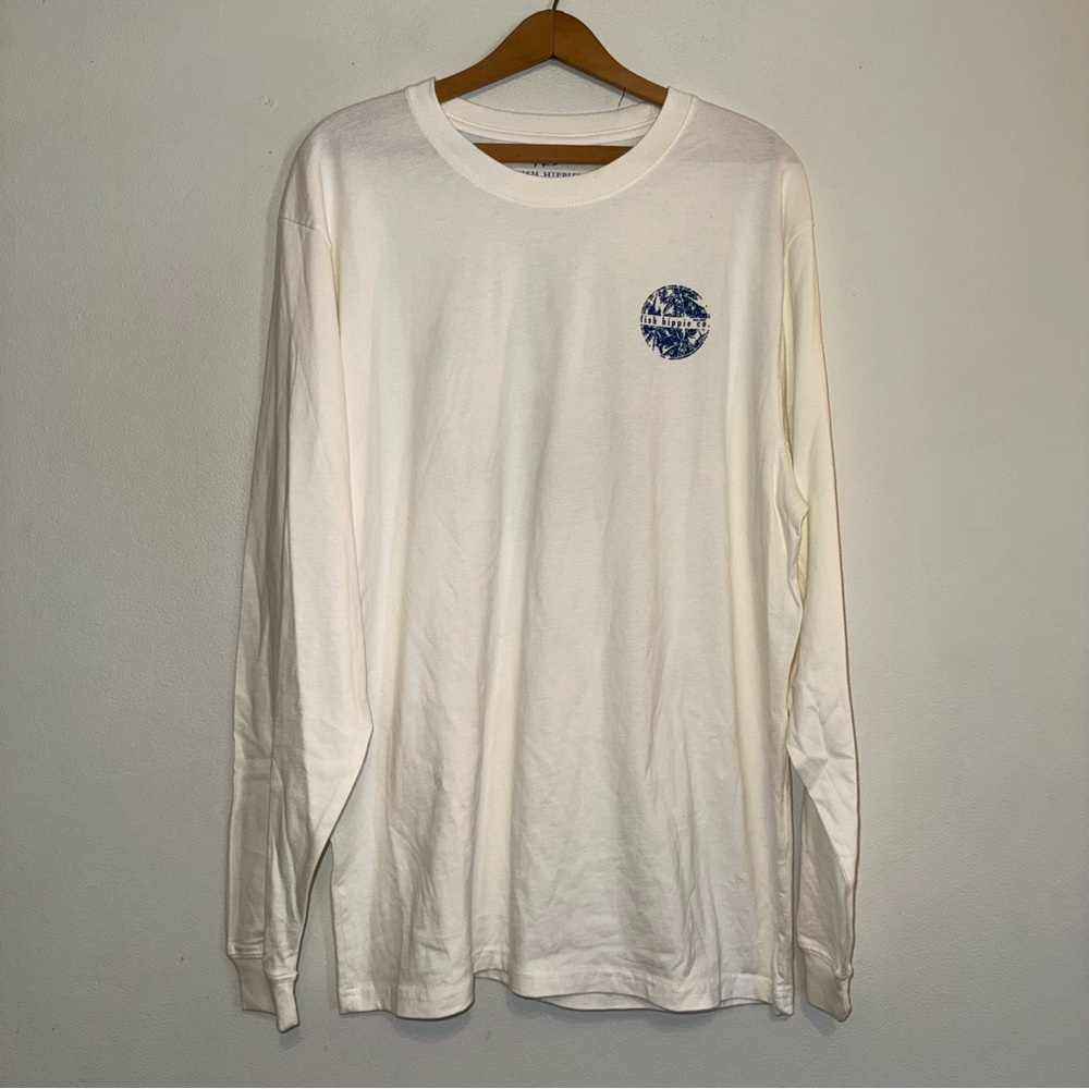 NEW Fish Hippie Long Sleeve T-shirt XL White Coastal Vacation Fishing